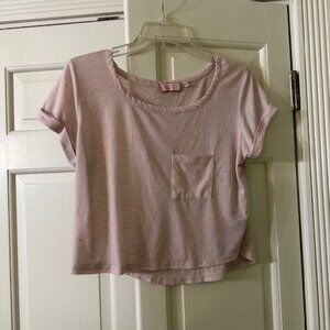 Pink Crop Top with Front Pocket